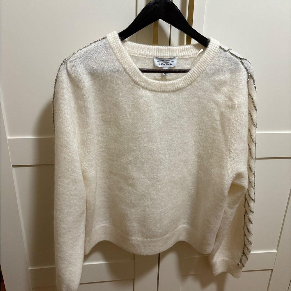 & Other Stories Cream Sweater with Silver Accents